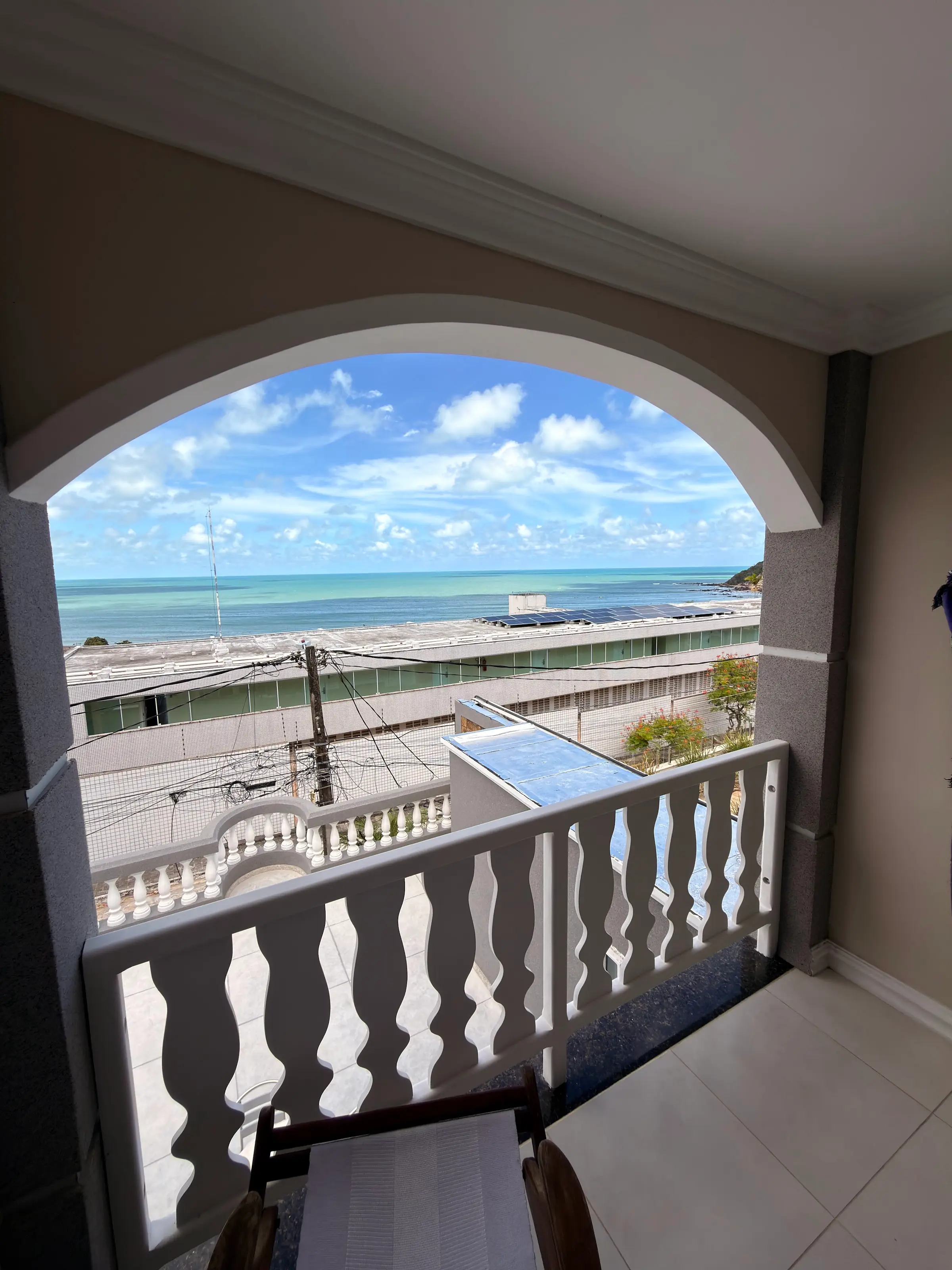 Arched balcony with sea view